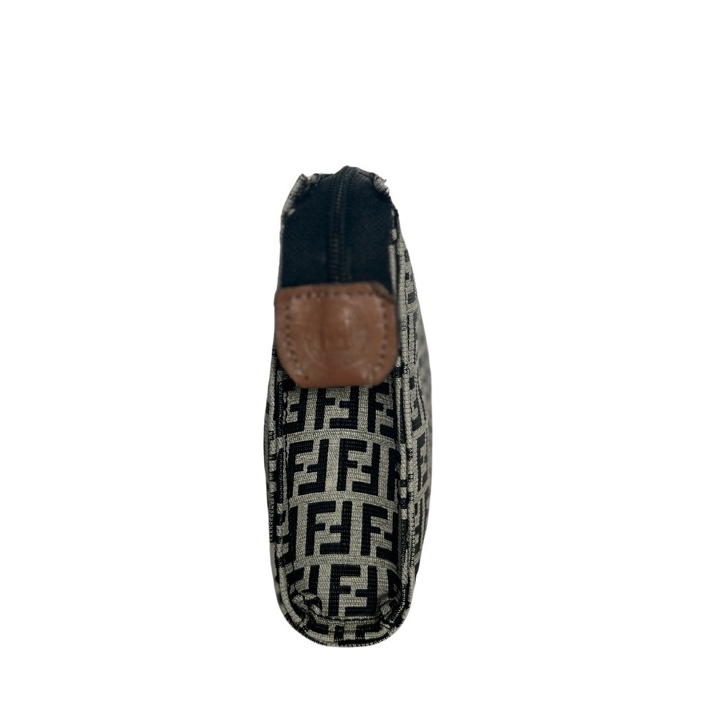 Fendi Zucca Canvas Cosmetic Pouch Bag | Brown FF Logo Mini Bag | Made in Italy - Picture 5 of 15